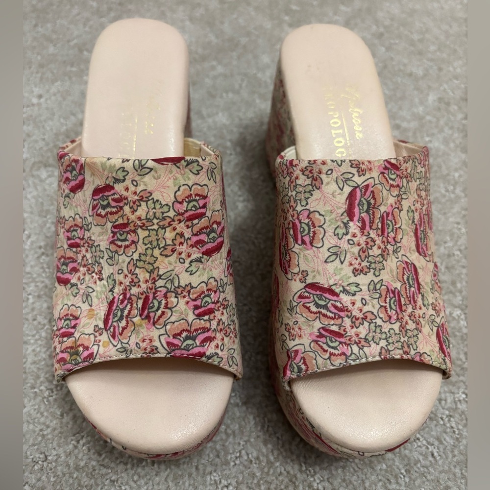 Anthropologie Matisse Terry Floral Platform Sandals Size 6 - Picture 5 of 11